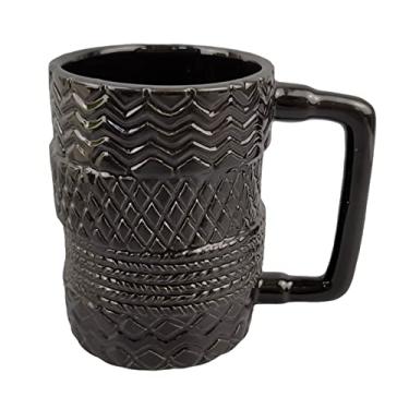Imagem de MEUMITY Caneca de café de grande capacidade de 380 ml, estilo retrô caneca de cerâmica preta, copo de água irregular para casa, cozinha, escritório