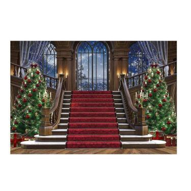 Imagem de Fundo Fotográfico Tecido Sublimado Gigante 3D Natal 3,00