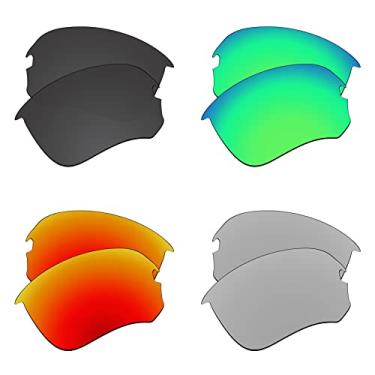 Imagem de EZReplace Lentes de reposição para óculos de sol Oakley Flak Draft OO9364 (lentes polarizadas) – Serve para armação Oakley Flak Draft (preto carbono + verde primavera + vermelho fogo + prata metálica)