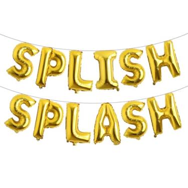 Imagem de Splish Splash Birthday Decoration Boy Splish Splash Birthday Bash Party Supplies Splish Splash Birthday Balloons Pool Birthday Party Decoration Balloons (SPLISH SPLASH Gold)