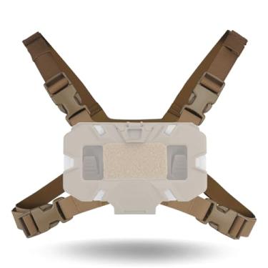 Imagem de Let Me Be Colete leve de airsoft para suporte de celular Molle Plate, caminhada, pesca, ciclismo, tático, suporte de telefone como suporte de telefone vestível (colete de peito - marrom coiote)