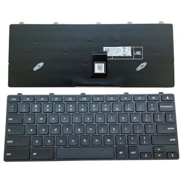 Imagem de YIJIATech Teclado de substituição para Dell Chromebook 11 (3100/3110/3120/5100/5190) - US Layout 0H06WJ 0RFXCF DLM17J2 PK132FG3A00 SG-92630-XUA TPN-136US001909 AE0909 U018 NSK-EJ1SW (com chave de