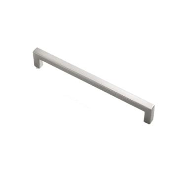 Imagem de Maçaneta quadrada brilhante dourada, prateada e preta, maçaneta de porta de armário de cozinha, gaveta, extensão de alumínio, prata, 192mm