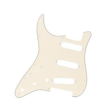Imagem de 11 furos para guitarra canhota Strat Pickguard SSH placa de risco para Stratocaster estilo 1 camada branca type3