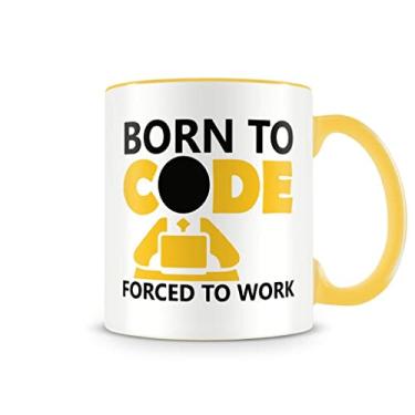 Imagem de Caneca Born To Code Amarela 330 ml