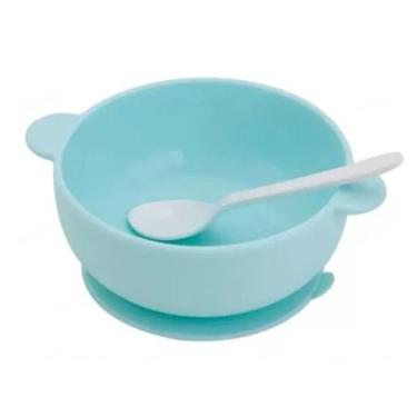 Imagem de Prato Tigela Infantil Com Ventosa Silicone - Azul - Uny Gift Comercio 