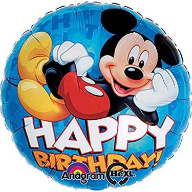 Imagem de Anagram Balão de alumínio Mickey Happy Birthday, 45,7 cm, multicolorido