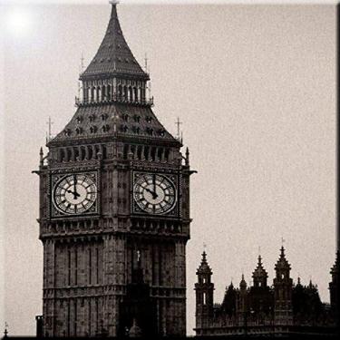 Imagem de Rikki Knight Azulejo de cerâmica vintage Big Ben Clock Tower, 10 x 10 cm