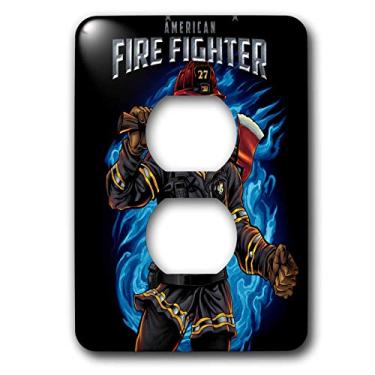 Imagem de 3dRose Bombeiro heroico com um machado - 2 plugues de tomada (lsp_295904_6), varia
