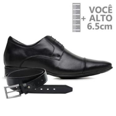 Imagem de Sapato Com Salto Interno Jota Pe Preto Grow + Cinto 79509-Masculino
