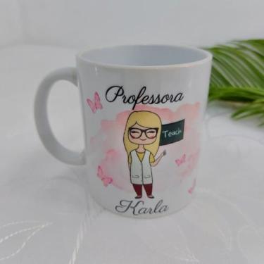 Imagem de Caneca Porcelana Branca Personalizada Dia dos Professores - BeiBi