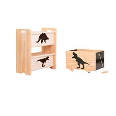 Imagem de Kit Rack Organizador Pocket  Caixa De Brinquedos Dino TREX - Curumim K