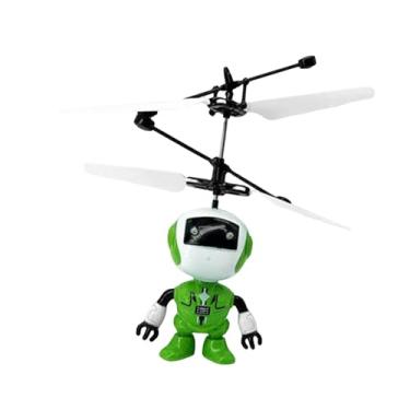 Imagem de Almencla Helicóptero de indução de brinquedo robô voador, carregamento usb criativo, jogos internos e externos, bola para crianças de 8 a 13 anos, Verde