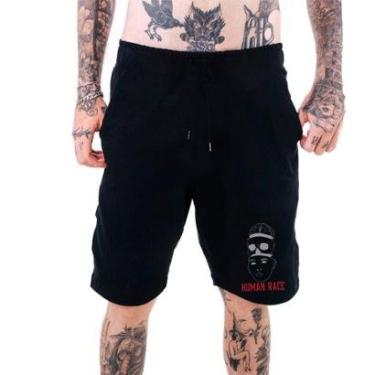 Imagem de Bermuda Masculina Moletinho‎ Abstract Street Human Race Face All-Masculino
