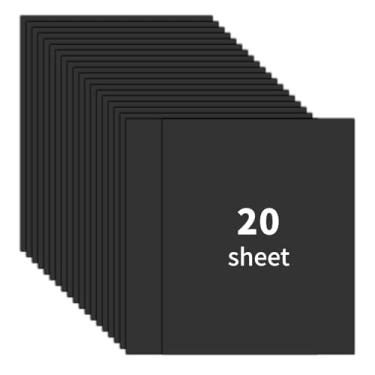 Imagem de Papel cartolina preto de 21 x 28 cm, papel grosso de 250 g/m2 g/m2 - 20 folhas de papel de construção preto premium, papel para impressora dupla face, para cartões de Natal, artesanato, convites,