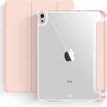 Imagem de Capa PREMIUM iPad Air 4a, 5a e 6a Geração 10.9″ - Suporte para Apple Pencil Fundo Transparente Proteção Total - Anti Impacto/Auto Sleep/Tampa Magnética/Premium Resistente Funcional (Rosa)