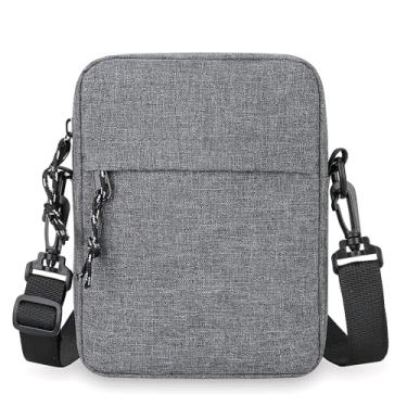 Imagem de Bolsa mensageiro pequena para homens, bolsas de ombro transversais, bolsas cruzadas e bolsas mini bolsa transversal, Bolsa masculina Crossover cinza, Small, Casual