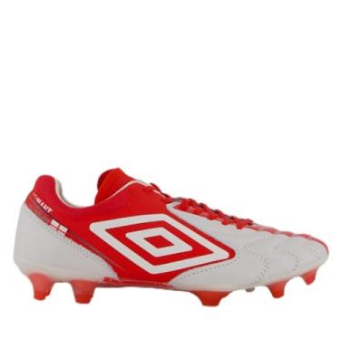 Imagem de Chuteira Umbro Adamant Master Class Pro England Campo Branca e Vermelha