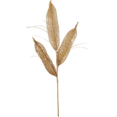 Imagem de Galho Decorativo Renda E Silicone Dourado 70cm 70cm