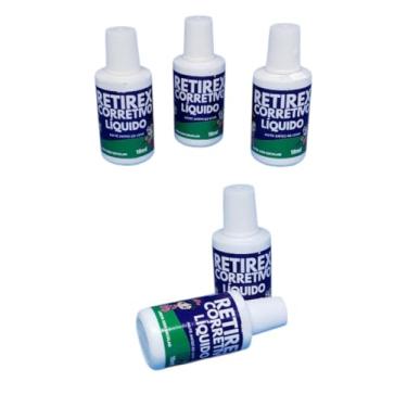Imagem de Kit 10 unidades Corretivo Escolar Líquido Retirex 18ml cada frasco a base de água Papelaria Material Escolar