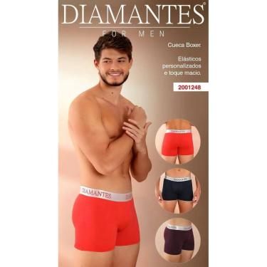 Imagem de Combo 6 Cuecas Boxer em Microfibra Diamantes Lingerie