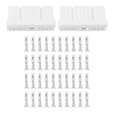 Imagem de eMagTech 2 peças de conector elétrico de fiação automotiva de 20 pinos adaptador fêmea automotivo com terminal 174952-1 para carro e motocicleta branco