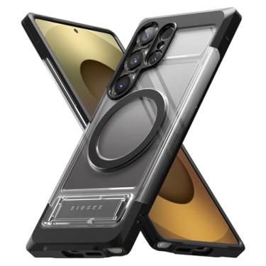 Imagem de Ringke UX Magnetic [compatível com MagSafe] Capa projetada para Samsung Galaxy S25 Ultra, 2,0 mm de espessura, molduras de TPU Armor Defense, capa robusta com suporte, ímã poderoso - preto fumê