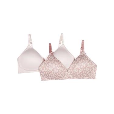 Imagem de TAHARI Pacote com 2 sutiãs sem fio moldados para meninas, Coco, videira marrom, 32A