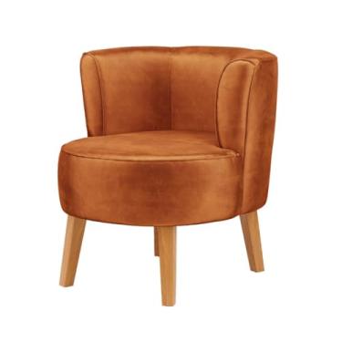 Imagem de Poltrona Decorativa para Sala de Jantar Confortável Tecido Veludo MOBLAN decor (Terracota)