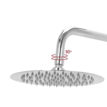 Imagem de Ducha Chuveiro Redonda Metal 20cm Gás - MEBUKI