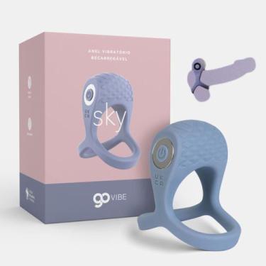 Imagem de Anel P/ Glande e Testic. C/ Vibro Estimulador Silicone Go Vibe Sky - A