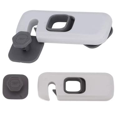 Imagem de Trava de Segurança Geladeira Armario Gaveta Kit 2 unidades Protege Criança Bebe Evita Acidente Porta Janela  Fechadura Resistente Multiuso Seguro