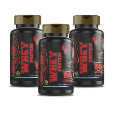 Imagem de Whey protein 500mg (60 cápsulas) +caps, 3 Unidade R$128,70