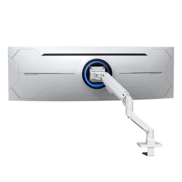 Imagem de BEWISER Suporte de monitor ultrawide para monitor resistente para telas de 86.4-124.5 cm e novas 144.8 cm, capacidade de peso de até 20 kg, braço de monitor ajustável giratório de altura de movimento