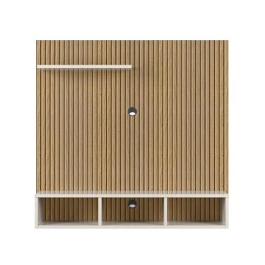 Imagem de Painel Sala TV 32 Polegadas com Nichos e Prateleira Ripado Gold - RP O