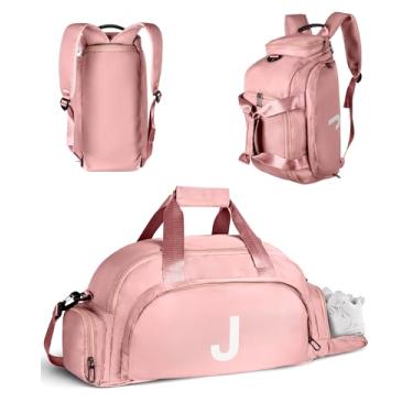 Imagem de Vogewood Presentes de aniversário para meninas de 4, 5, 6, 7, 8, 9, 10, 11, 12 e 13 anos, bolsas de ginástica com compartimento para sapatos, bolsa esportiva personalizada para meninas, monograma para