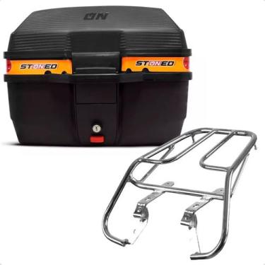 Imagem de Bau Moto Bauleto Stoned 35 Litros Bagageiro Titan 125 95/99 (Laranja)