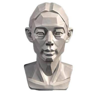 Imagem de Modelo de cabeça plana feminina para desenho, manequim de figura de desenho de cabeça pequena, escultura de cabeça de manequim de resina 3D para esboços de retratos artísticos de artistas, 11,4 cm