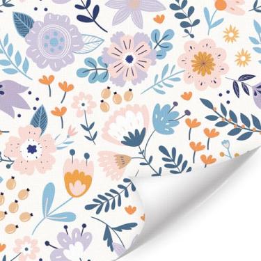 Imagem de HLNIUC Papel de parede floral de desenho animado