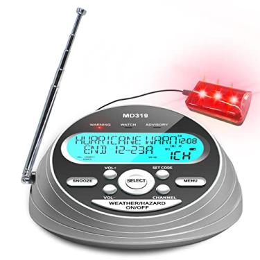 Imagem de NOAA Weather Radio-S.A.M.E. Localized Programming,Weather Alert Radio with 80+ Emergency Alerts,Alarm Clock,NOAA Weather Radio with Battery Backup,External Warning Light for Emergency