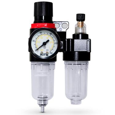 Imagem de Filtro de Ar Eliminador Água e Lubrificador Regulador de Pressão Manômetro 1/4 Rotta 376 Afc-2000