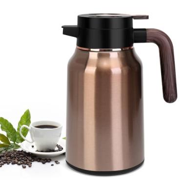 Imagem de Garrafa térmica de café de 1,5 l, garrafas de aço inoxidável para líquidos quentes 36 horas, garrafas de café isoladas para manter o café quente, água quente, chá, bebidas quentes (ouro)
