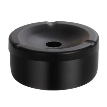 Imagem de Hanlongyu Cinzeiro sem fumaça para pátio externo à prova d'água, cinzeiro de metal de aço inoxidável ao ar livre com tampa para defumadores, mesa interna, escritório, carro, festas internas, decoração