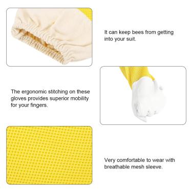Imagem de Ymiko Luvas Protetoras de Apicultura de Mangas de Malha Longa Respirável Protecção de Mulheres Unissex (Xxl)