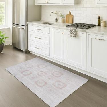 Imagem de Fame Rugs Tapete turco Lavável Vintage Oriental Inspirado Tradicional Tapete Pequeno Moderno Tapetes de Entrada Luxo Entrada Quarto Banheiro Cozinha (405CB, 2'5 x 5')