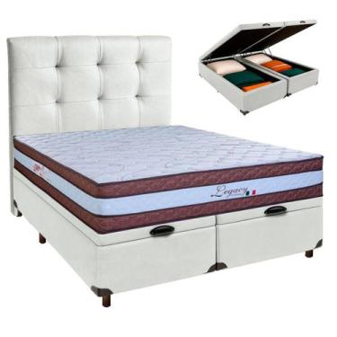 Imagem de Conjunto Cama Box Bau Blindado Casal + Colchão Molas Ensacadas Legaccy