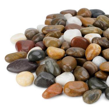 Imagem de Mr. Fireglass Pedras naturais decorativas polidas de pedrinhas mistas de aquário com pedras de cascalho, 1,9 cm, 1,9 kg