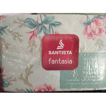 Imagem de Lençol Microfibra Fantasia Color Santista floral- Solteiro 1peça 1,40m