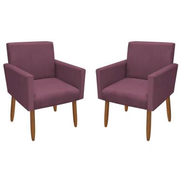 Imagem de Kit 2 Poltronas Decorativa Nina Veludo Lilas