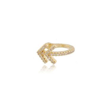 Imagem de Brinco Fake Piercing Seta Pedras Zirconias Banhado Ouro 18k - Stella S